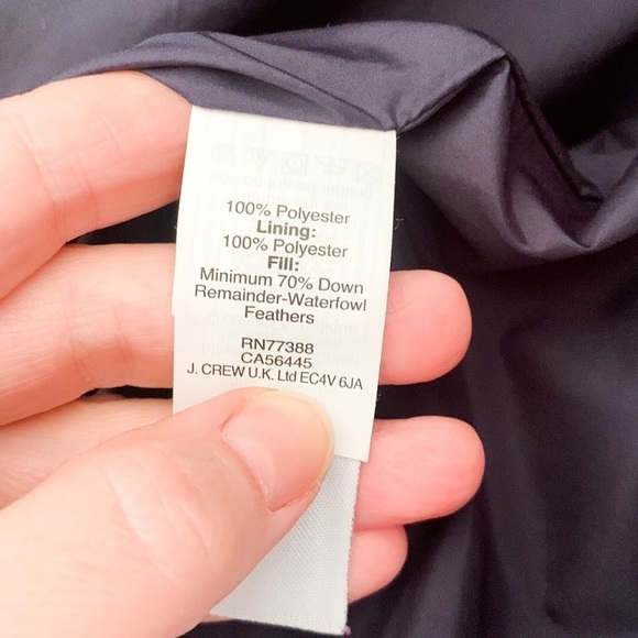 J. Crew Navy Blue White Stripe Down Puffer Vest Medium - Picture 7 of 7